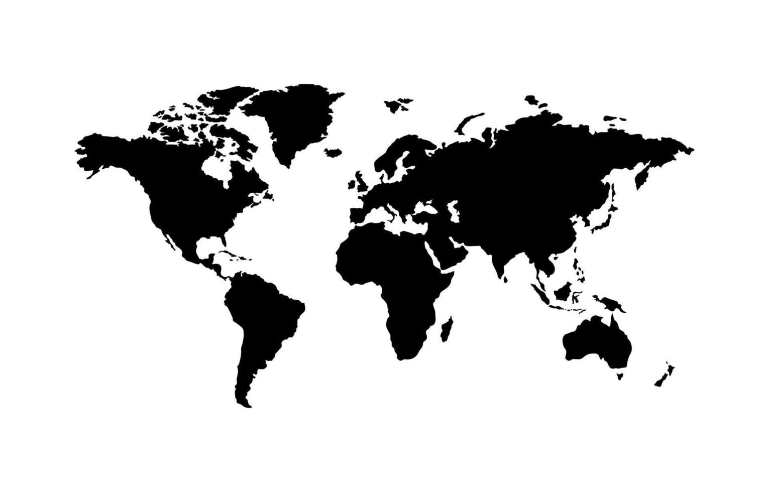 mapa mundi preto e branco vetor
