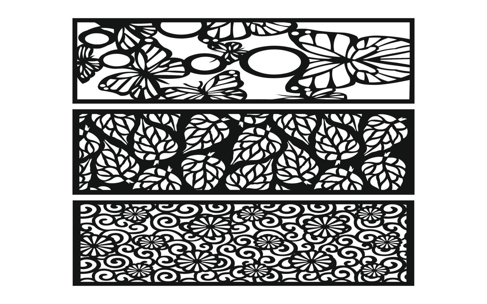 padrões florais decorativos, modelo geométrico para corte a laser cnc vetor