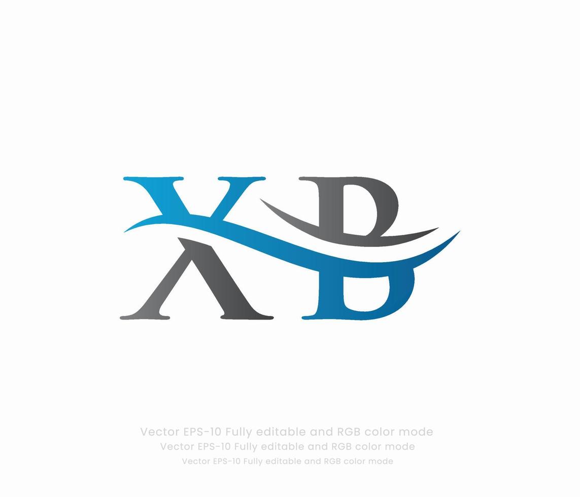 carta x b ligado logotipo vetor