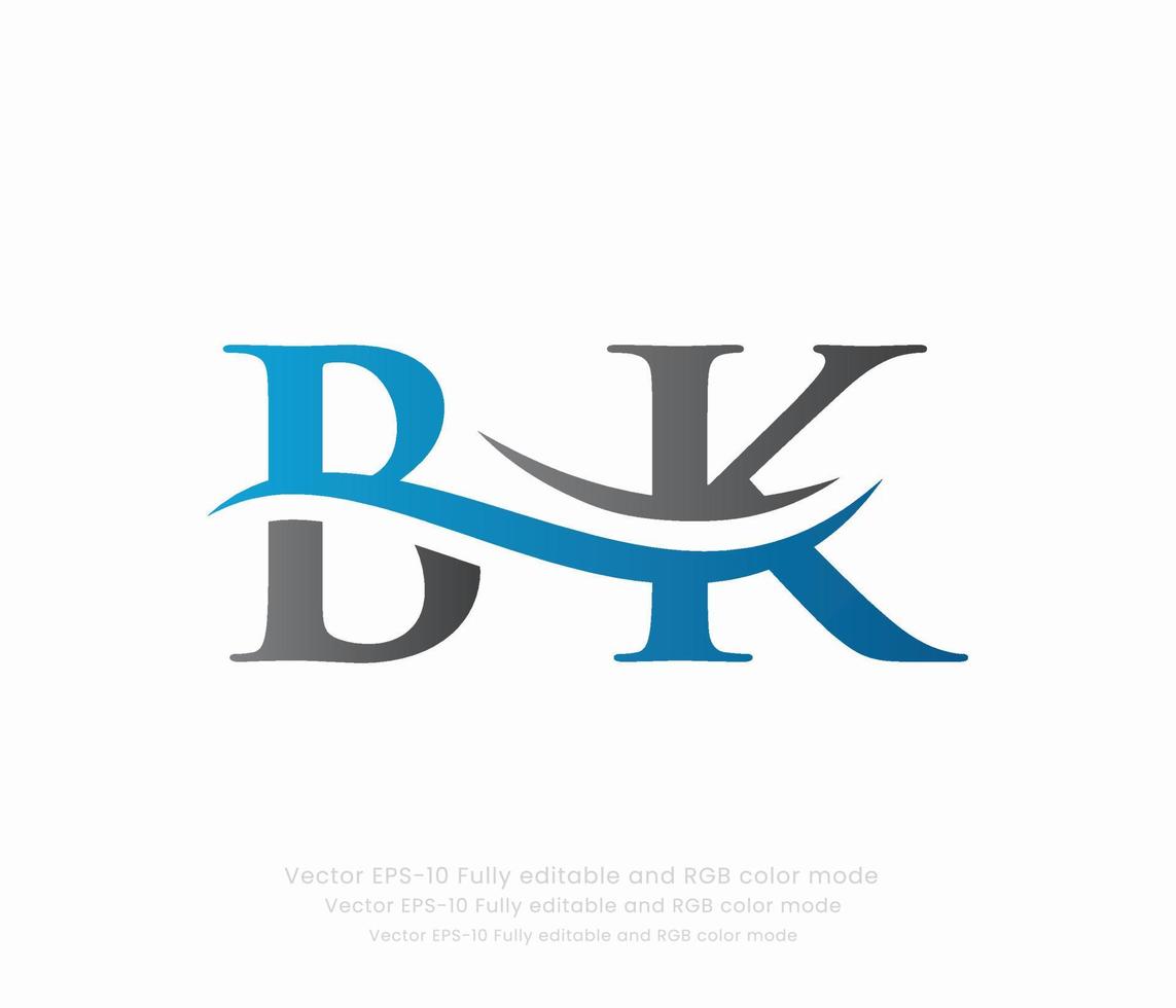 carta b k ligado logotipo vetor