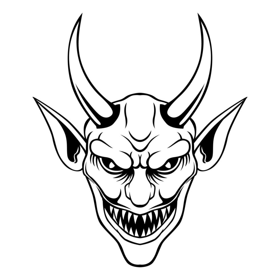 diabo cabeça vetor. diabo demônio mascote logotipo vetor Projeto modelo