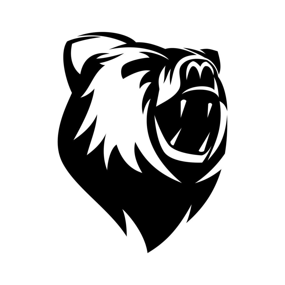 Urso grisalho vetor ilustração logotipo Projeto modelo