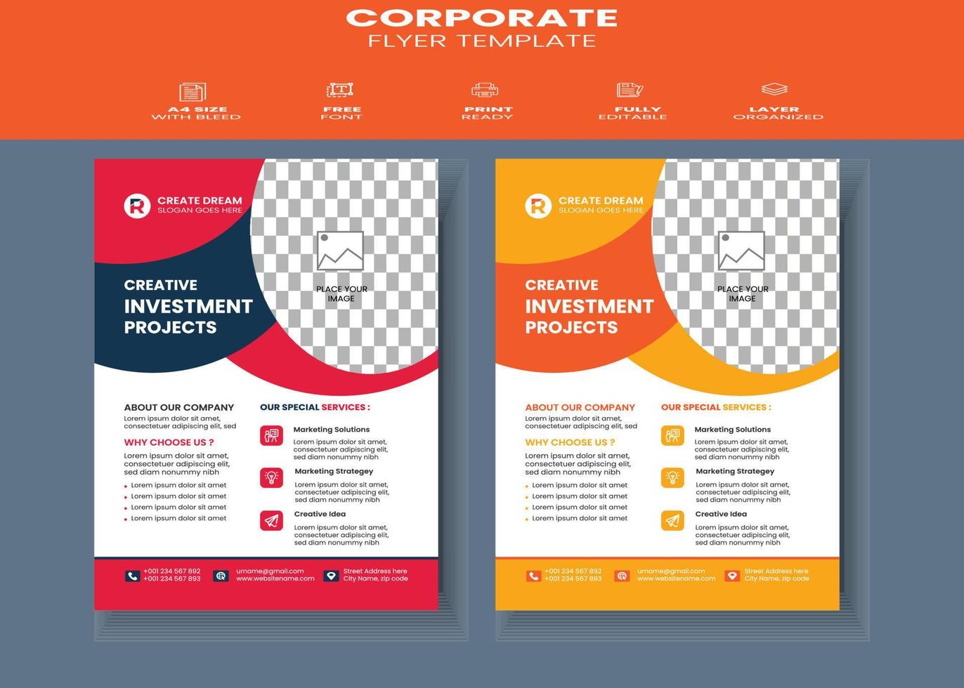 corporativo criativo e moderno folheto modelo Projeto vetor