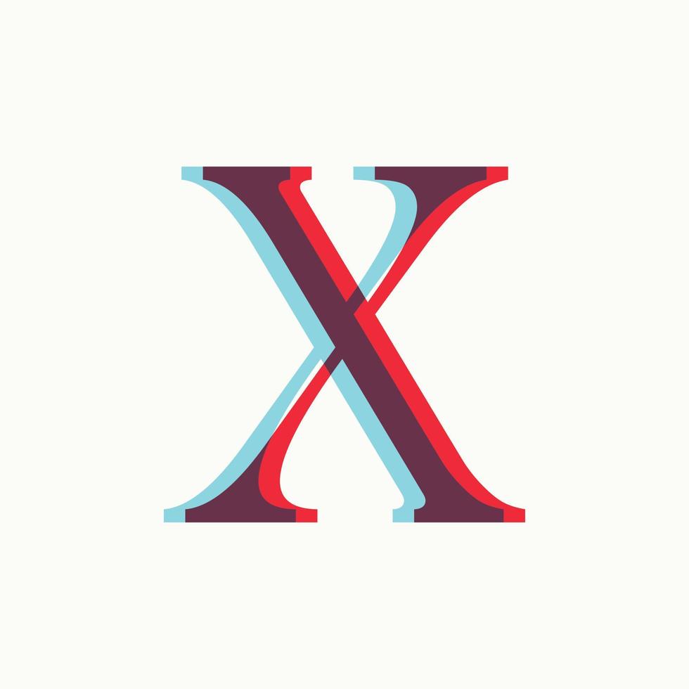 inicial x ilusão logotipo vetor