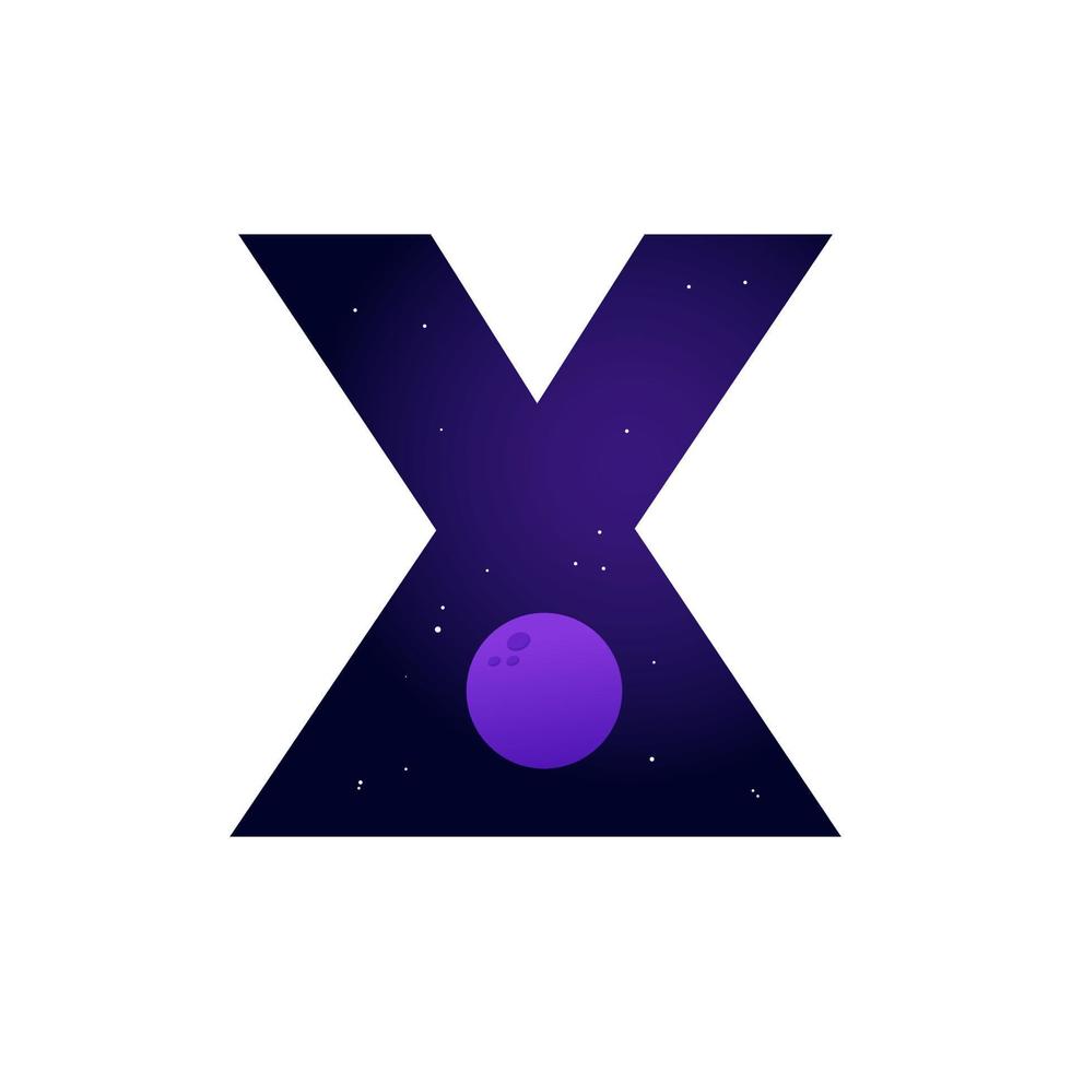 inicial x espaço logotipo vetor