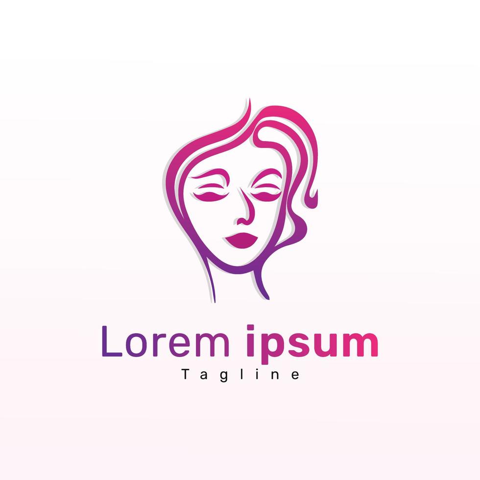 a comemorar mulheres dia com uma gracioso Rosa gradiente menina logotipo vetor