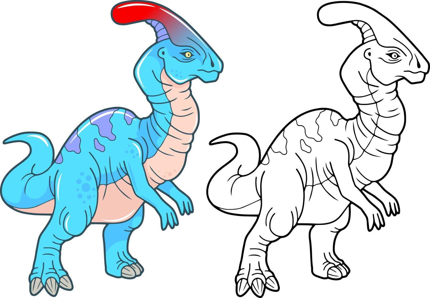 pré-histórico dinossauro parasaurolophus, engraçado ilustração vetor