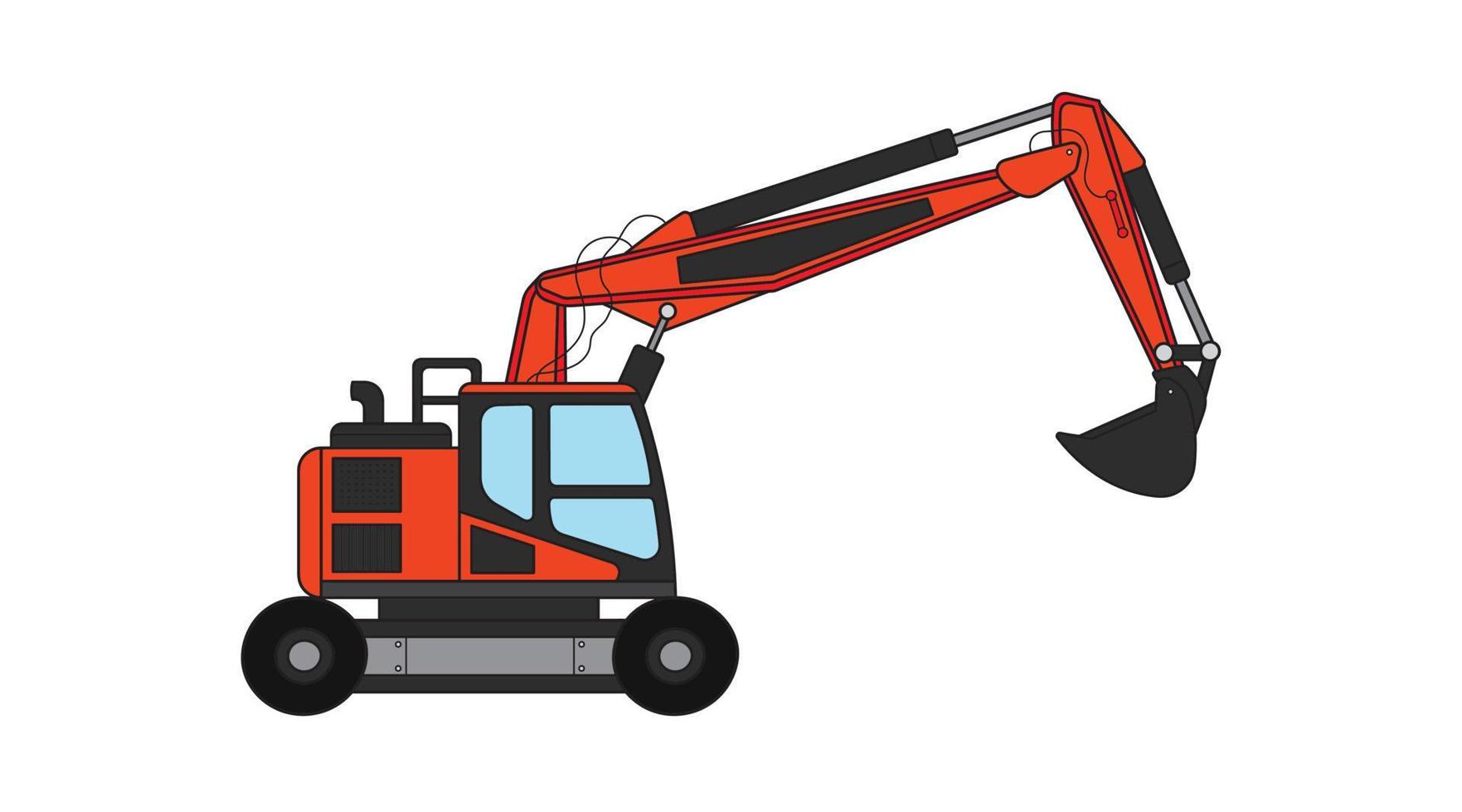 vetor ilustração cor crianças construção mini Tamanho rodado escavadora construção máquina clipart