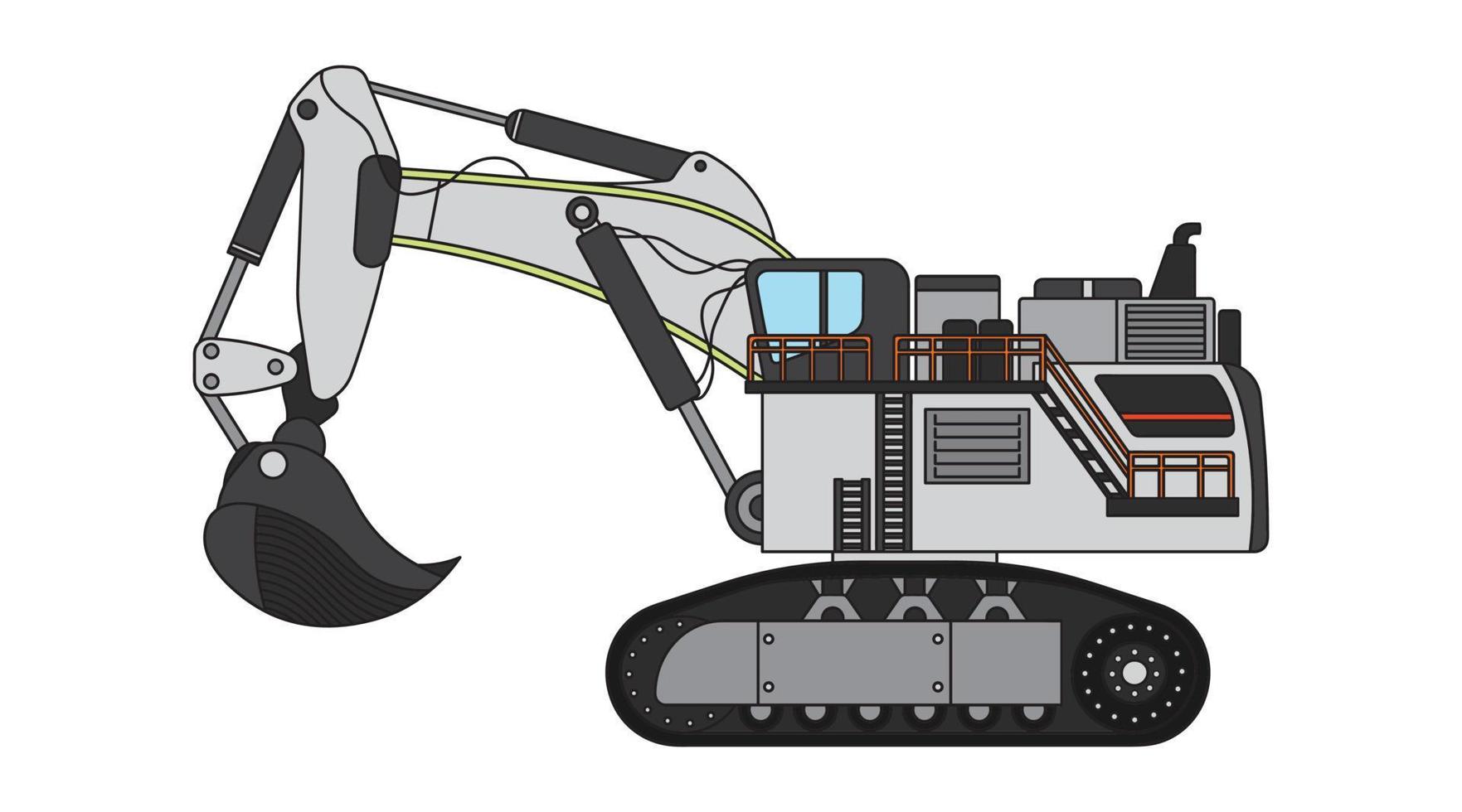 vetor ilustração cor crianças construção ampla mineração escavadora pesado construção máquina clipart