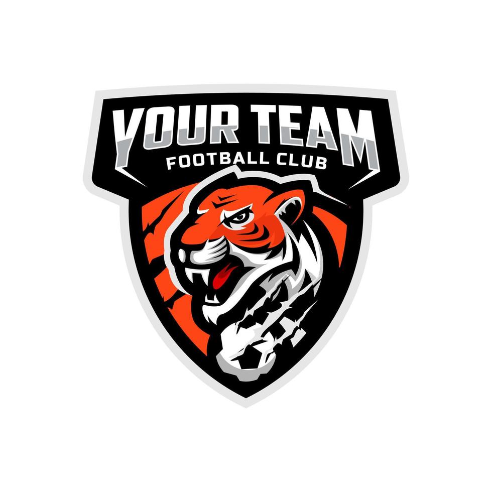 tigre mascote para uma futebol equipe logotipo. vetor ilustração.