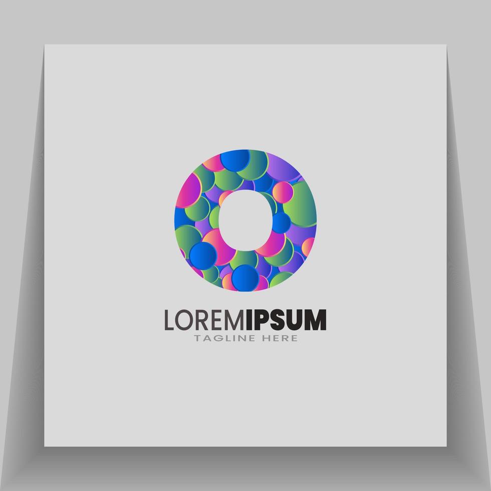 o carta logotipo colorida com círculo geométrico formas. moderno abstrato logotipo modelo, para marca identidade símbolo marca. vetor