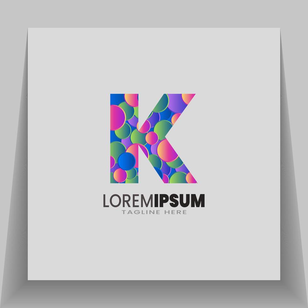 k carta logotipo colorida com círculo geométrico formas. moderno abstrato logotipo modelo, para marca identidade símbolo marca. vetor