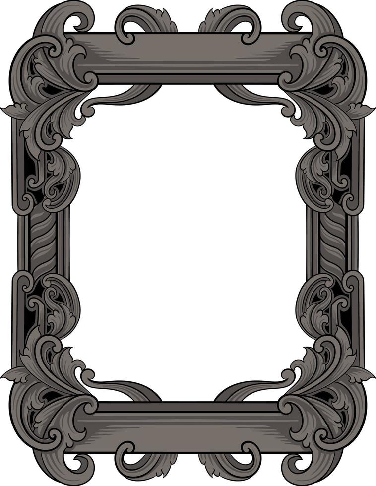 luxo ornamental clássico vetor gravado quadro, Armação