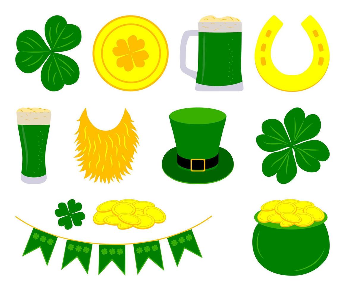 conjunto do elementos para st. patrick's dia vetor