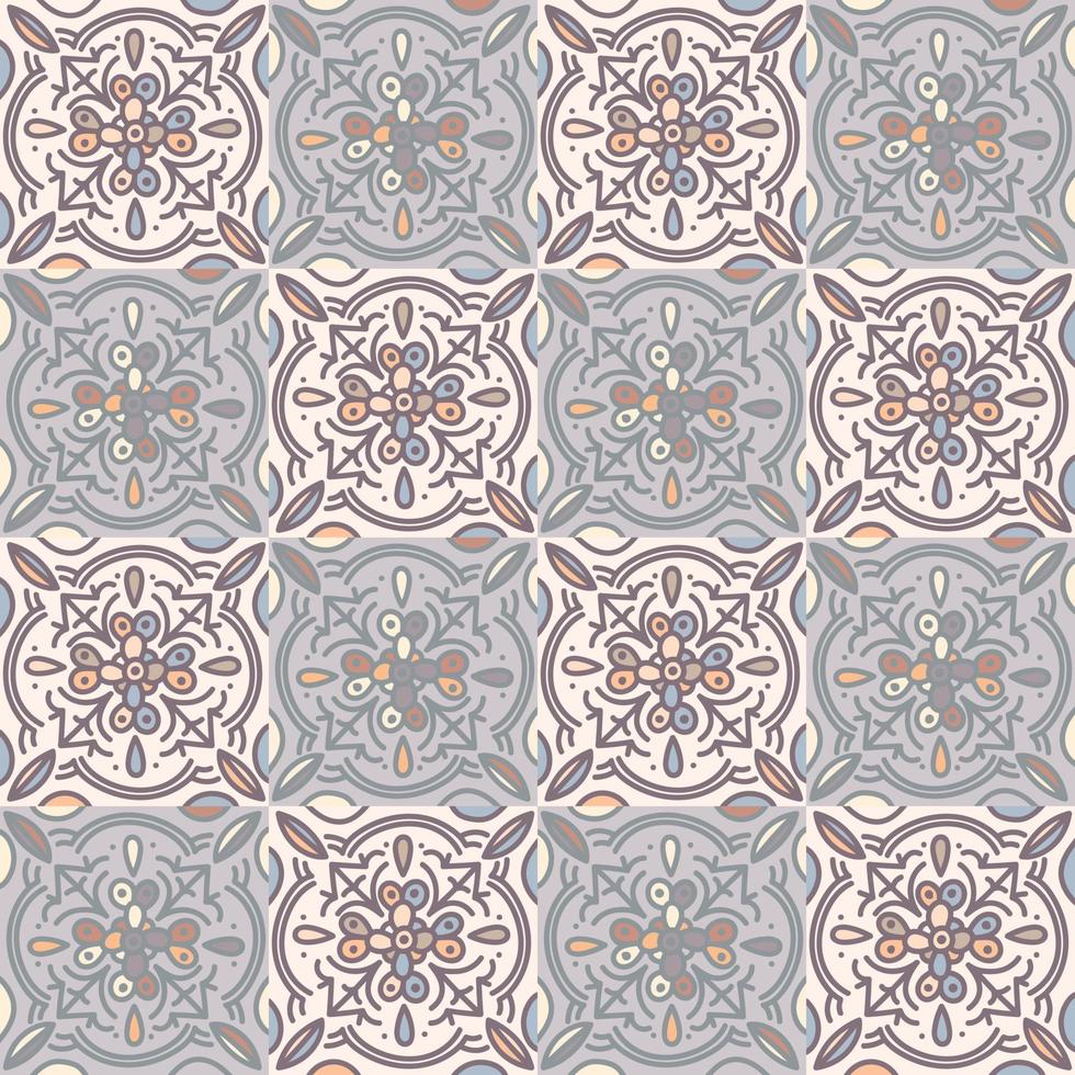 étnico floral mosaico telha. abstrato geométrico ornamental desatado padronizar. vintage decorativo ornamento. vetor