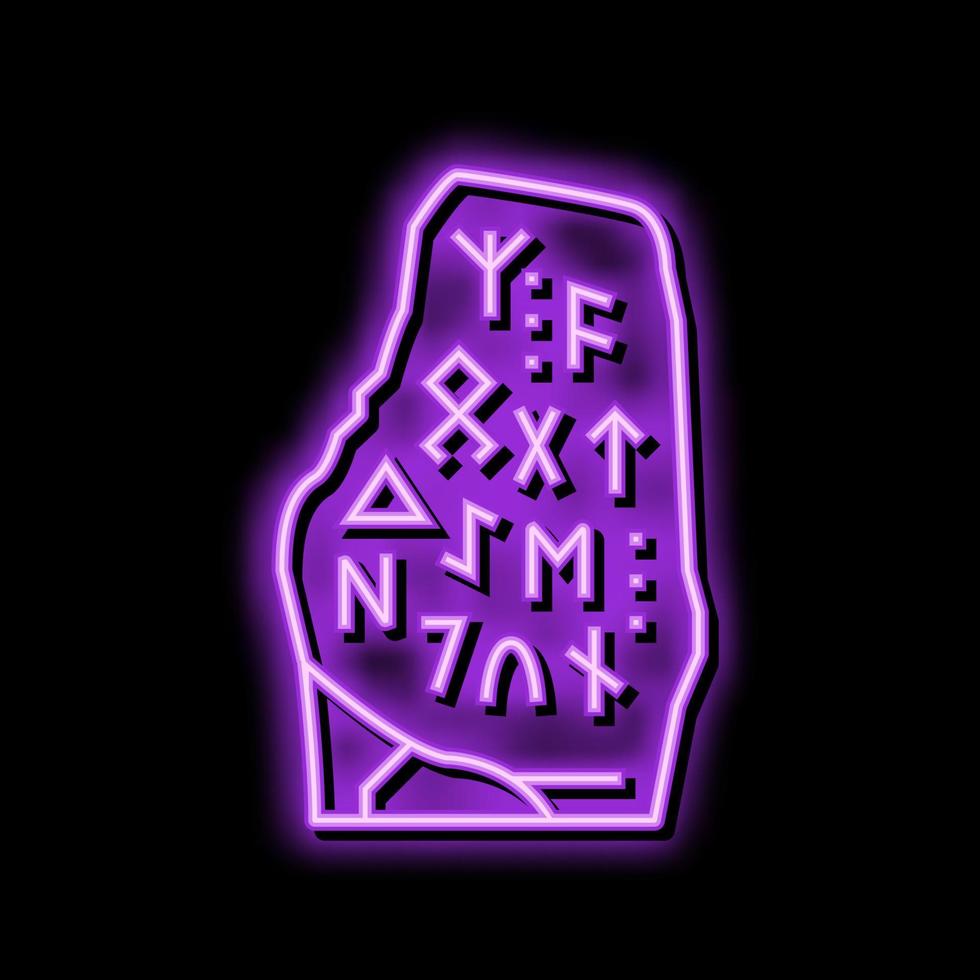 runa pedra viking néon brilho ícone ilustração vetor