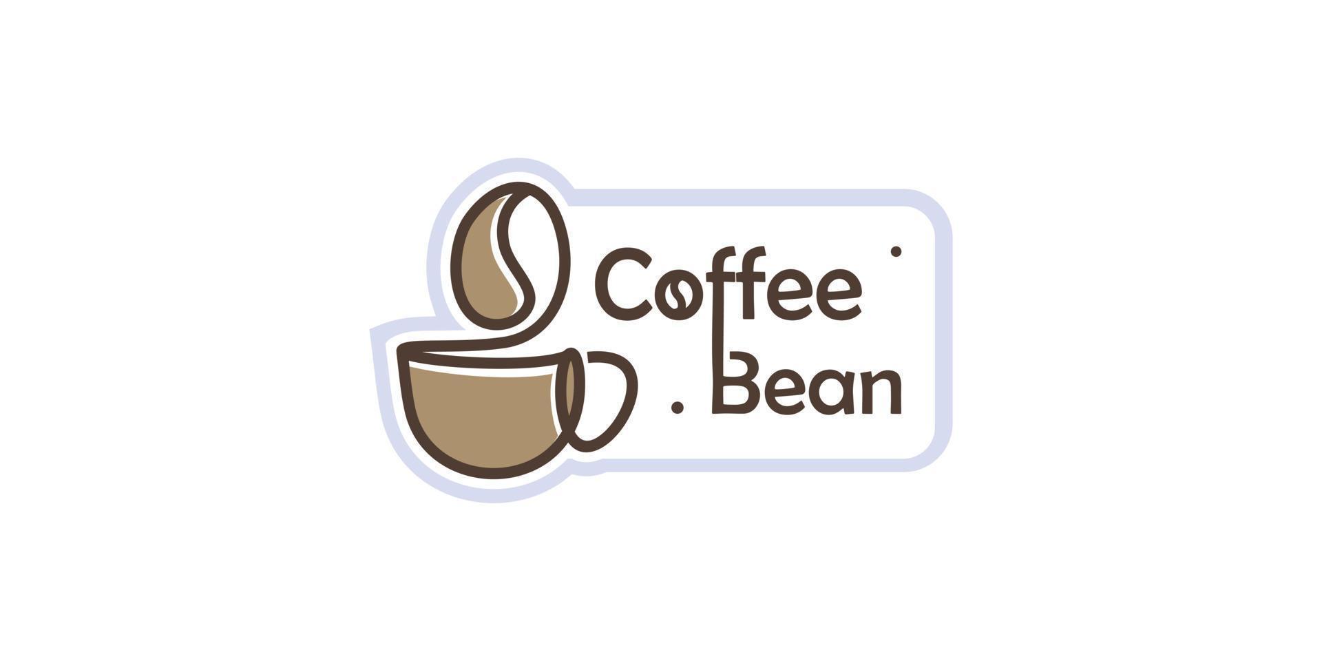 design de logotipo de grão de café vetor