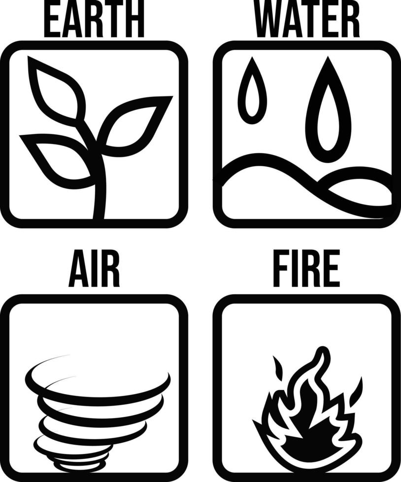 4 elementos do natureza símbolos vetor