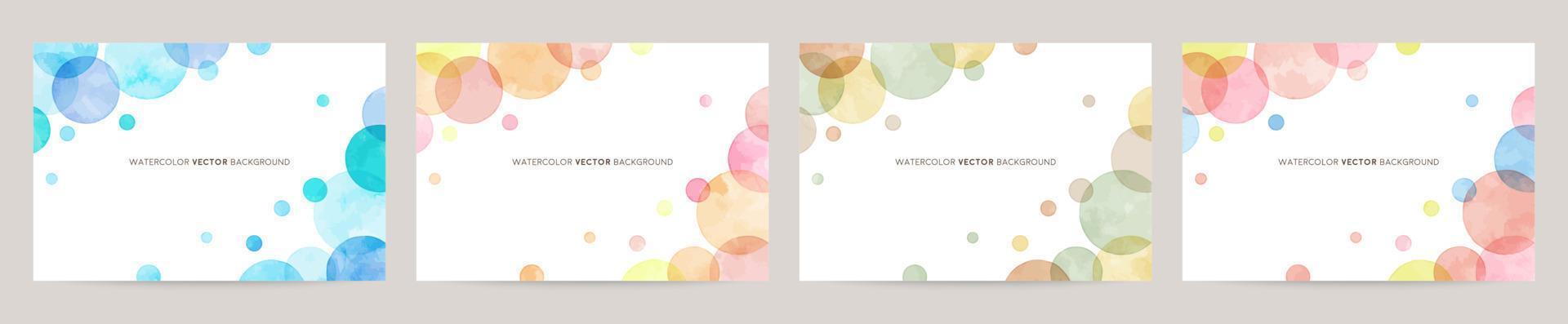 vetor cartão Projeto modelo com colorida bolhas, aguarela decoração em branco fundo conjunto