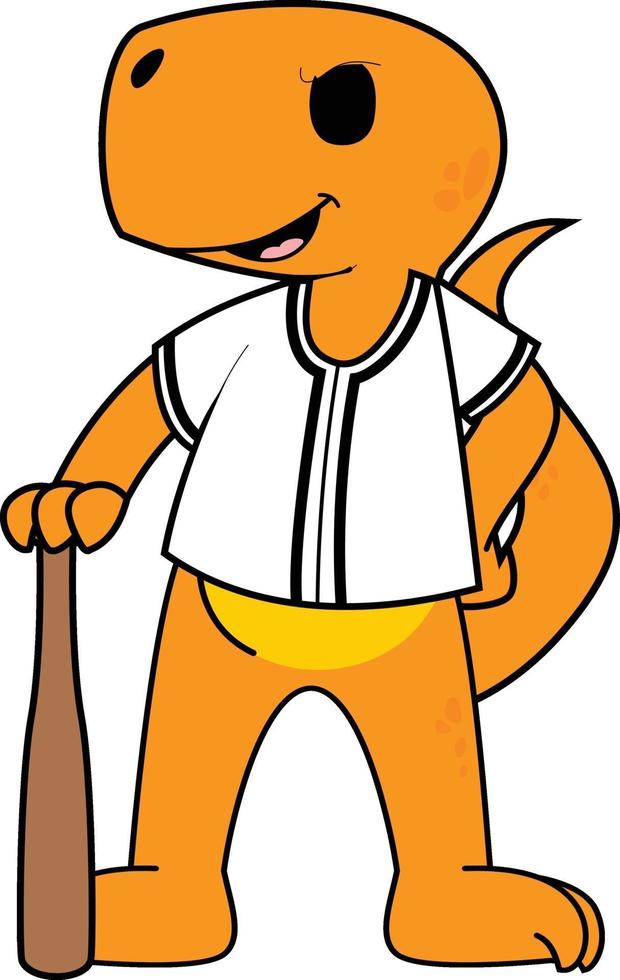 design de mascote de beisebol - dinossauros laranja vetor