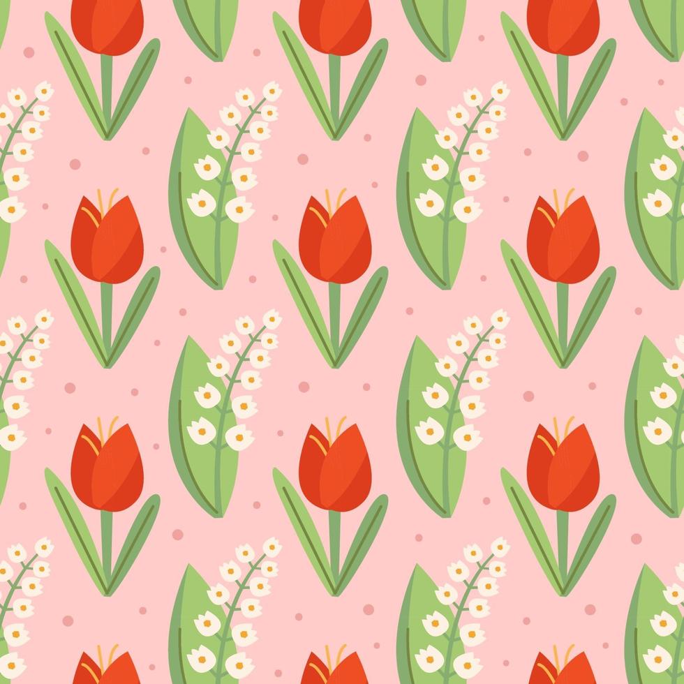 floco de neve, tulipa, padrão sem emenda floral natural, textura, plano de fundo. design de embalagem. vetor