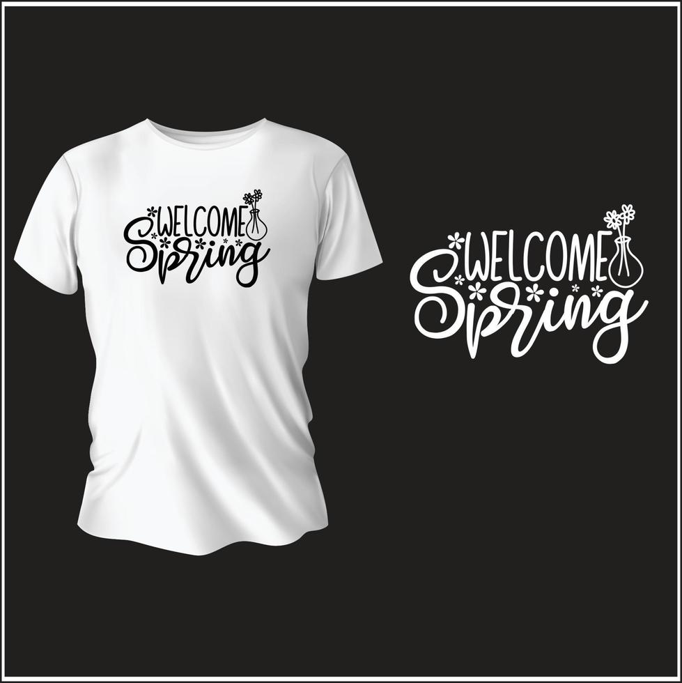 Primavera tipografia camiseta Projeto com vetor