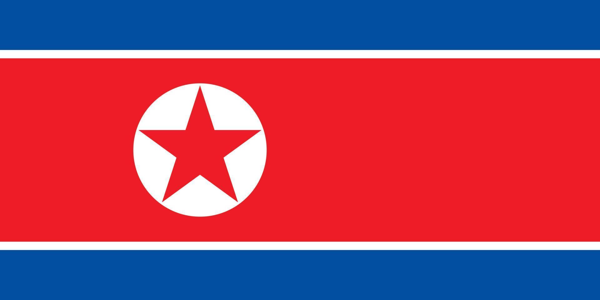 ilustração simples da bandeira da coreia do norte para o dia da independência ou eleição vetor