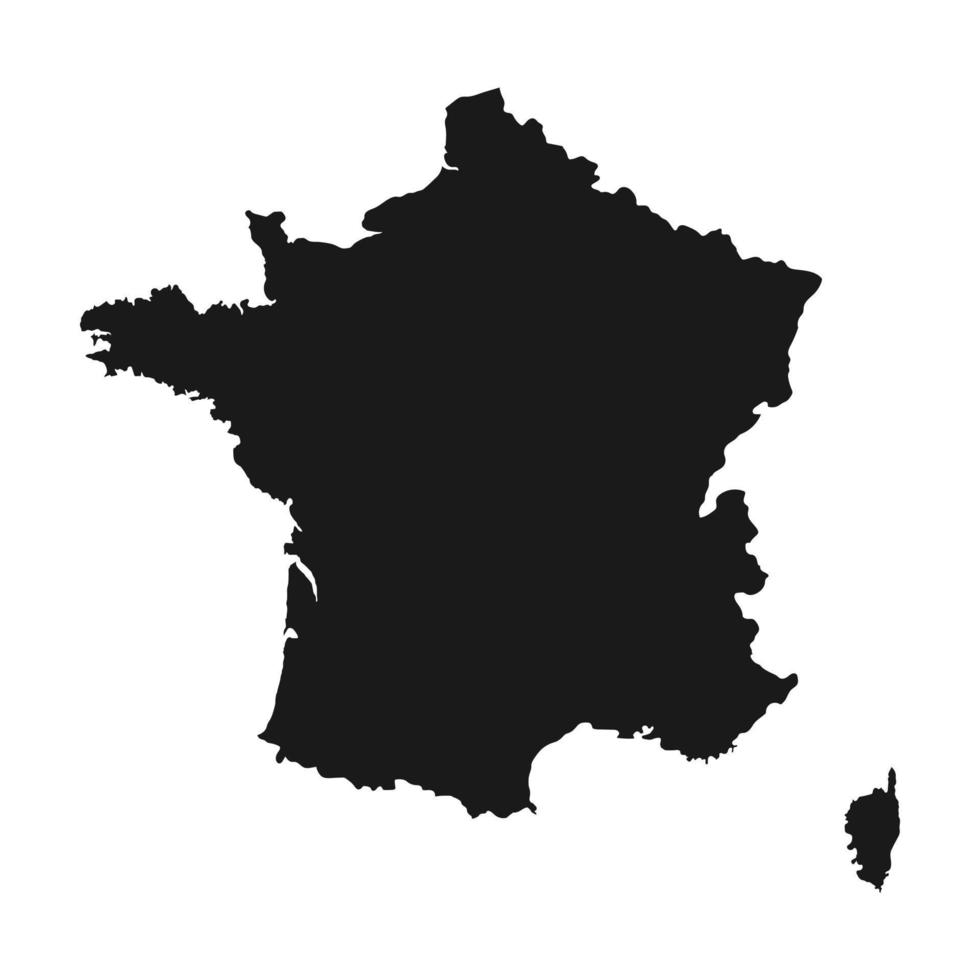 mapa da França altamente detalhado com bordas isoladas no fundo vetor