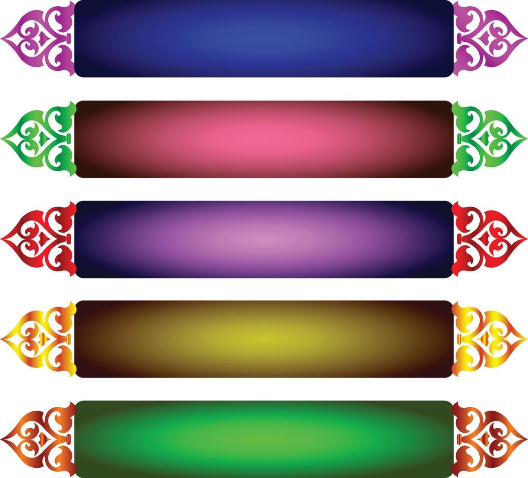 conjunto de moldura de título de banner islâmico árabe dourado de luxo png fundo transparente caixa de texto ouro imagens de design de vetor