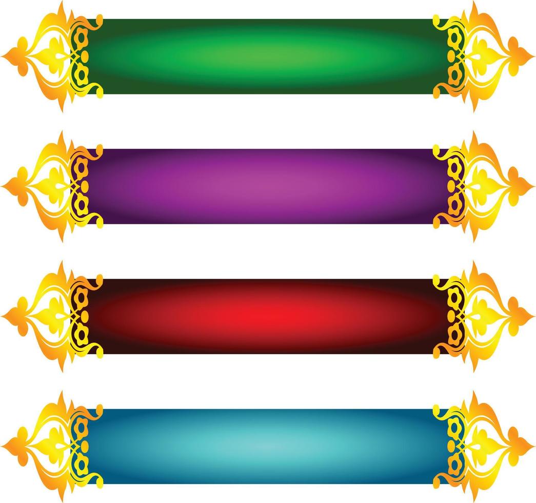 conjunto de moldura de título de banner islâmico árabe dourado de luxo png fundo transparente caixa de texto ouro imagens de design de vetor