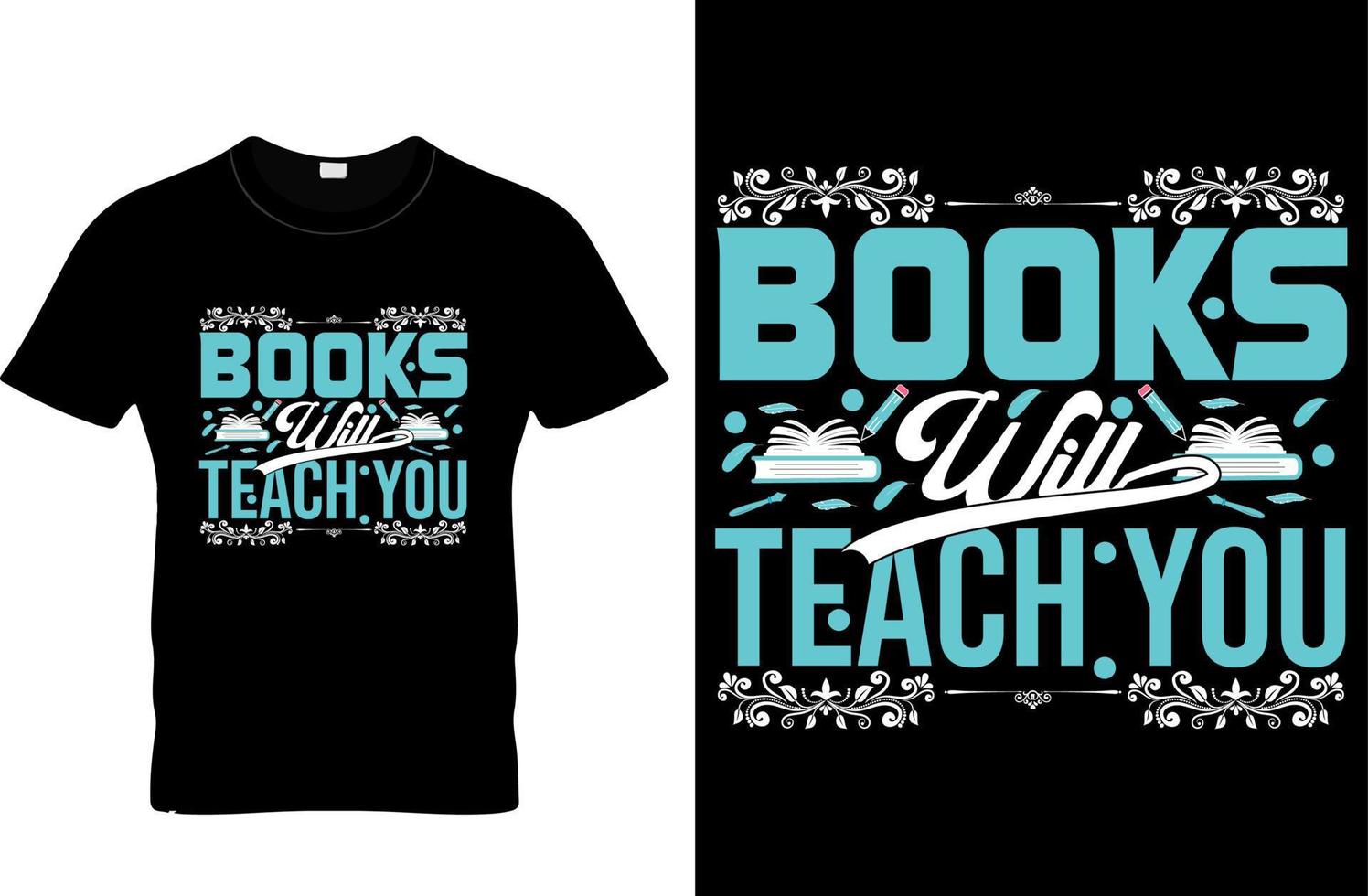 os livros vão te ensinar designs modernos de camisetas vetor