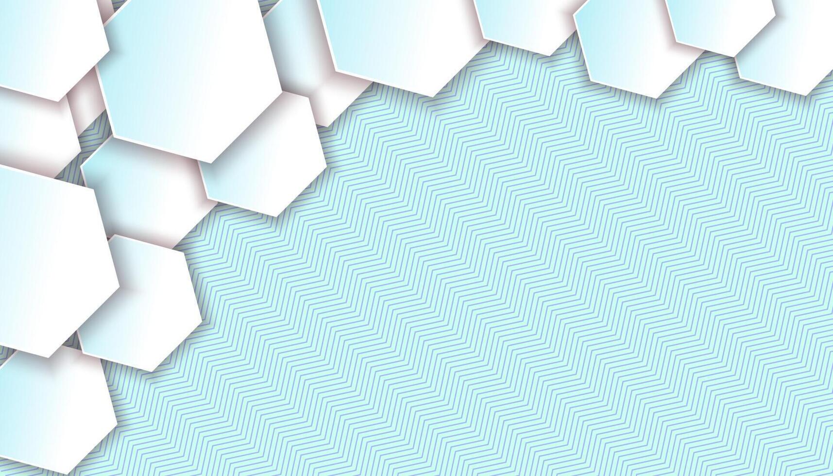 abstrato branco hexagonal fundo com linha azul, para fundo minimalista apresentação vetor