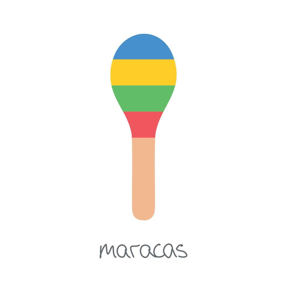 instrumentos musicais de brinquedo desenhados à mão para crianças. ilustração vetorial plana de maracas vetor