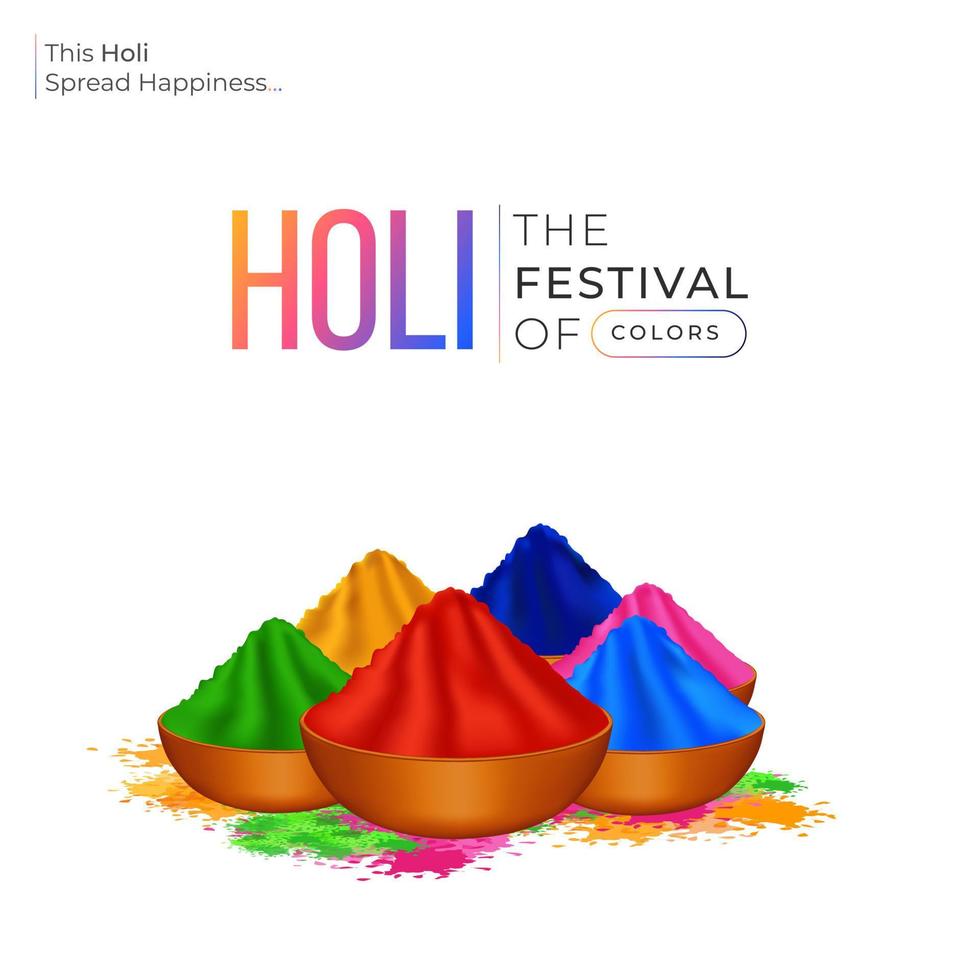 feliz holi social meios de comunicação postar vetor