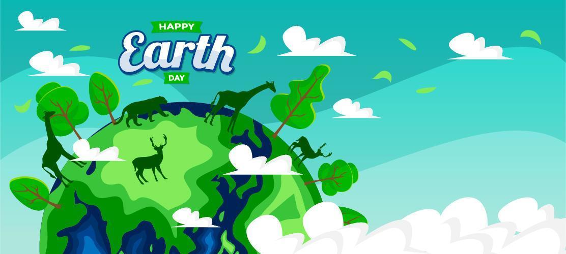 feliz dia da terra fundo vetor