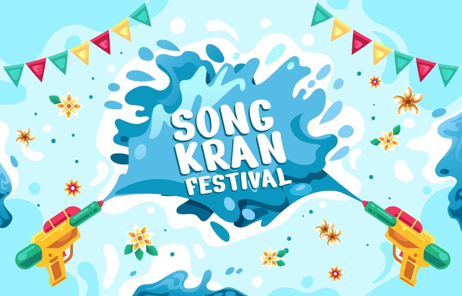 design plano colorido do festival songkran vetor