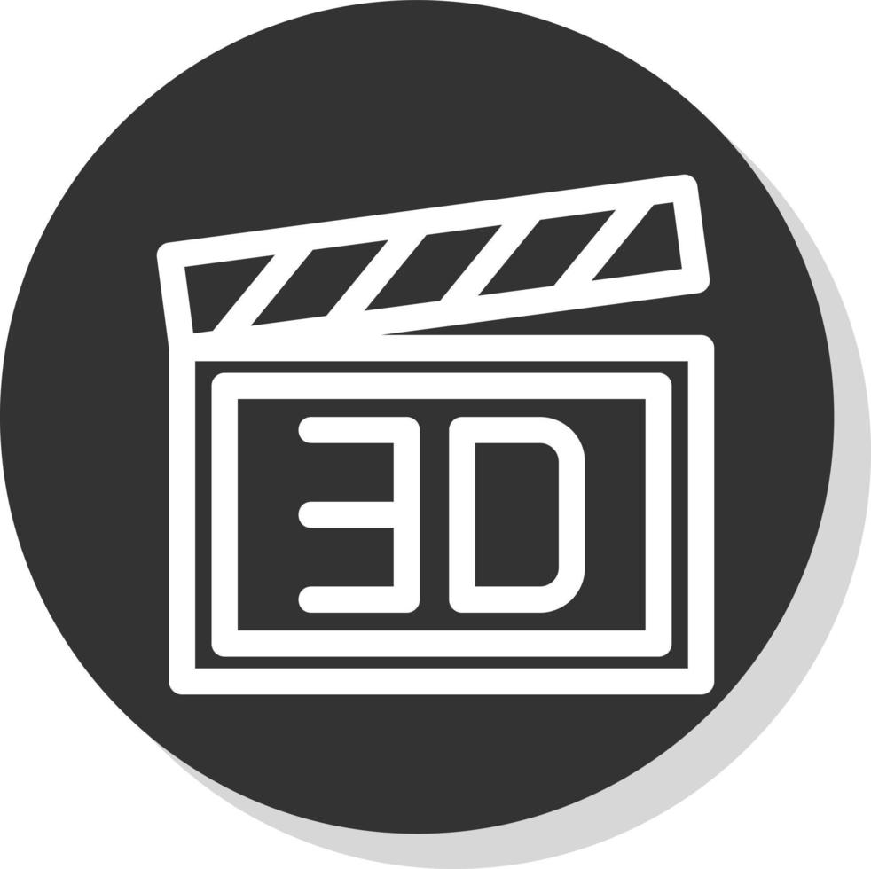 design de ícone de vetor de filme 3D