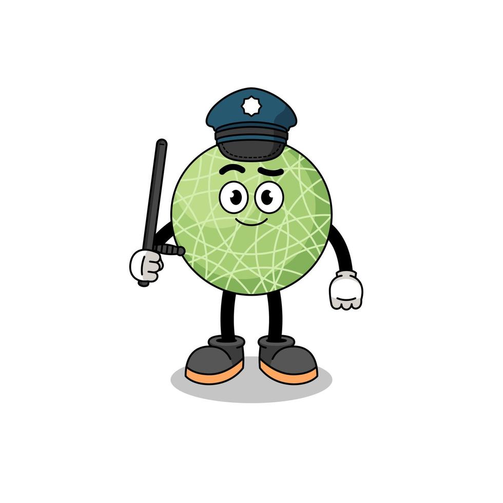 desenho animado ilustração do Melão fruta polícia vetor