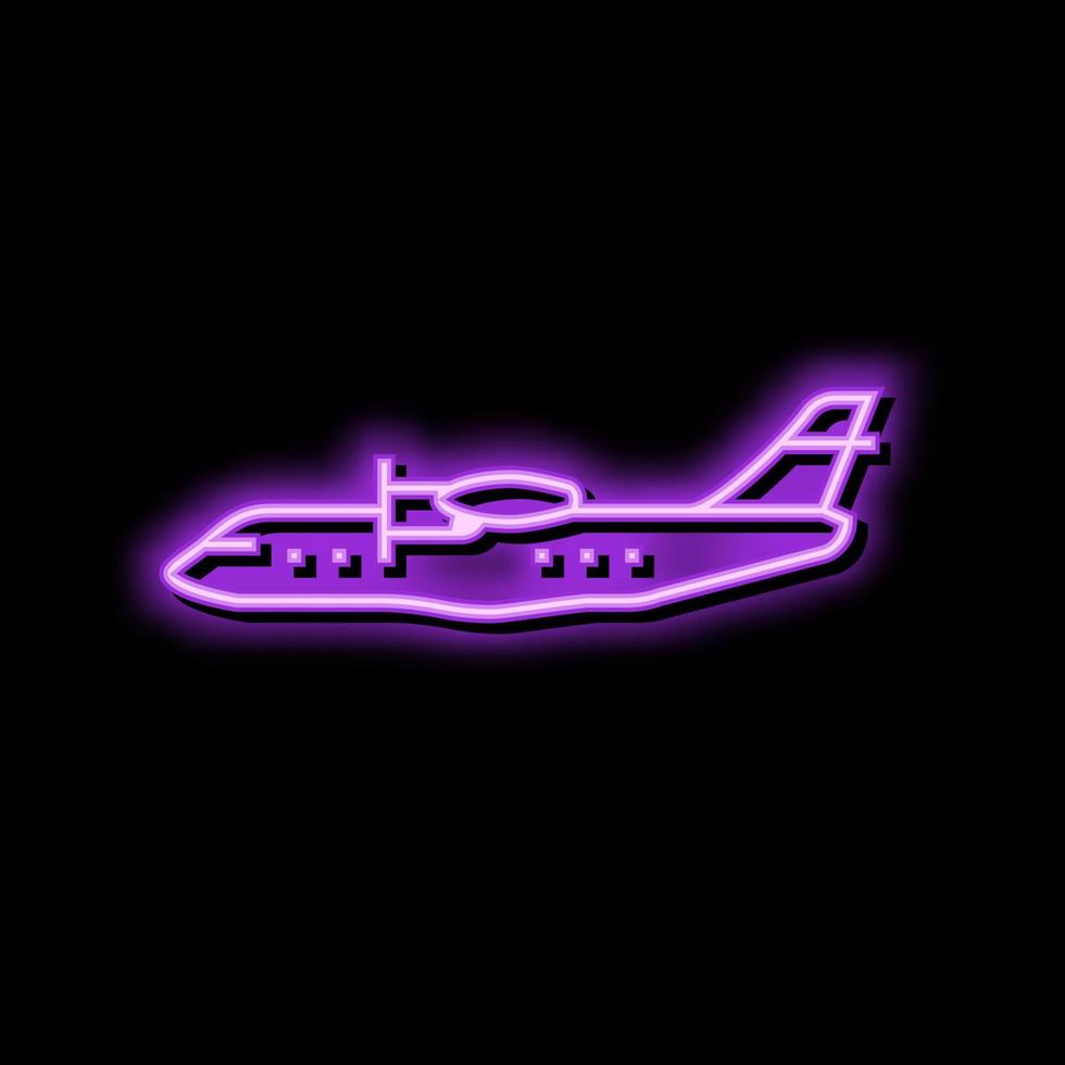 marítimo patrulha avião aeronave néon brilho ícone ilustração vetor