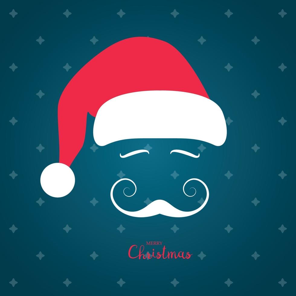 Papai Noel com um lindo bigode. ilustração de natal. vetor