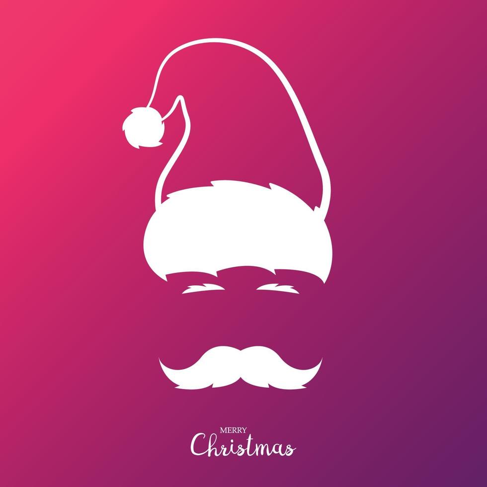 Papai Noel com bigode. feliz Natal e Feliz Ano Novo. vetor