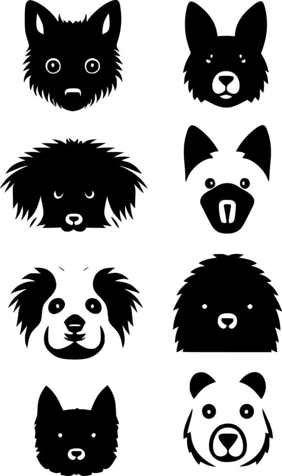 conjunto do cachorro desenho animado ícone vetor