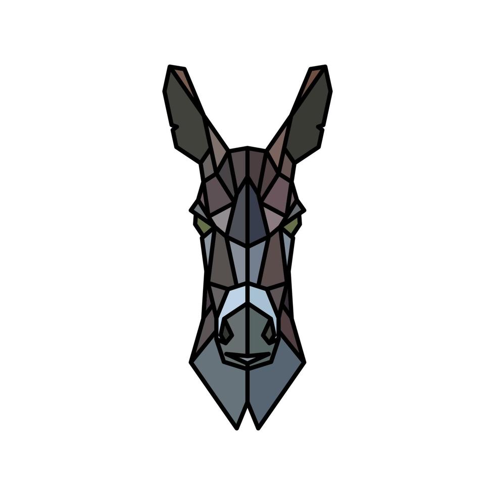 retrato de um burro. estilo poligonal. ilustração vetorial. vetor