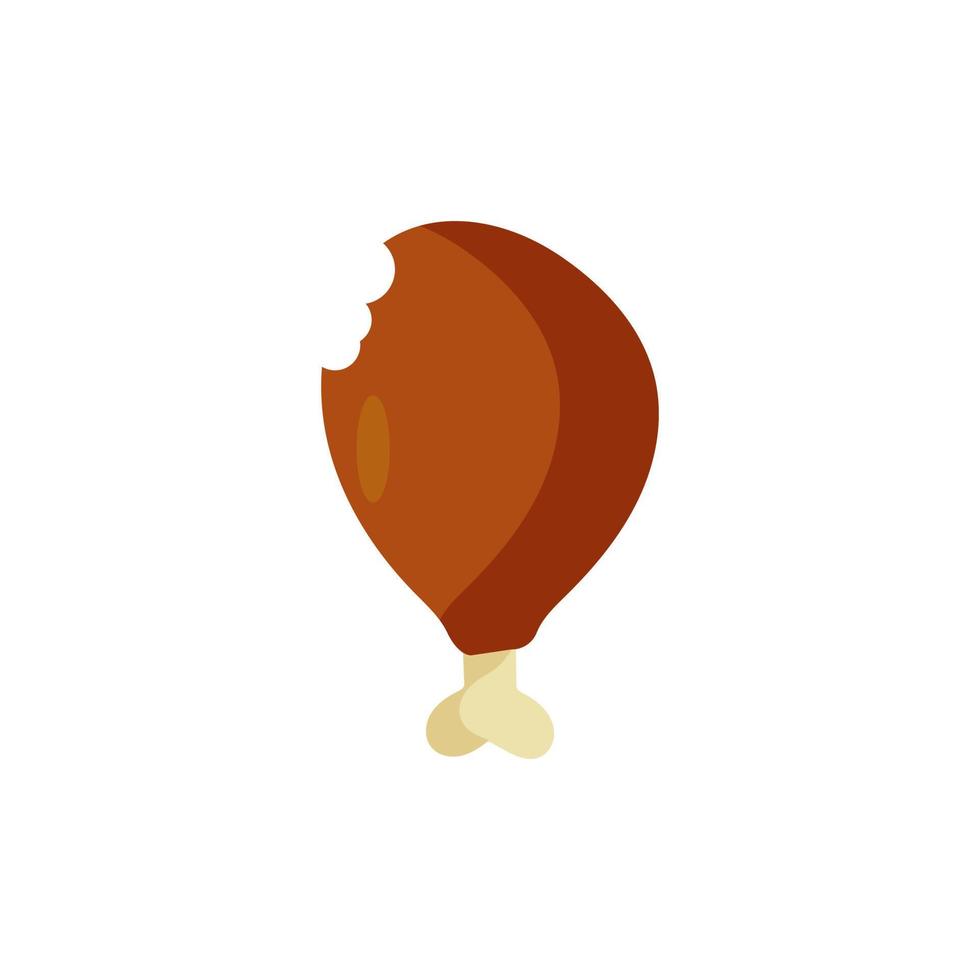 frito frango, frango coxas ícone, vetor frito frango ícone, fofa emoji com feliz face, comida rápida ou grade cardápio Projeto. engraçado Comida feliz refeição para crianças. kawaii Comida ícone.