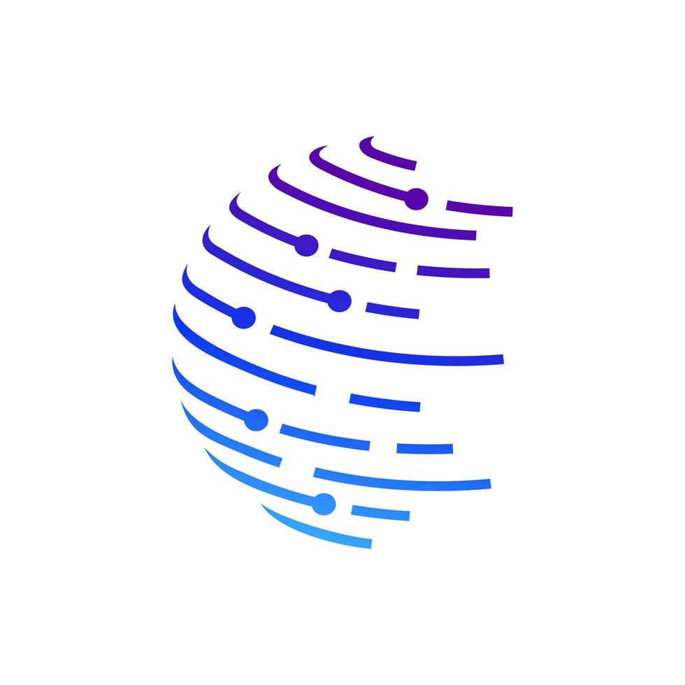 Ícone de símbolo de vetor de design de logotipo de globo 3D