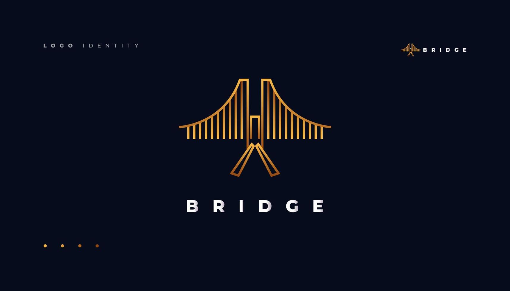 dourado ponte ou portão logotipo Projeto com luxo conceito vetor