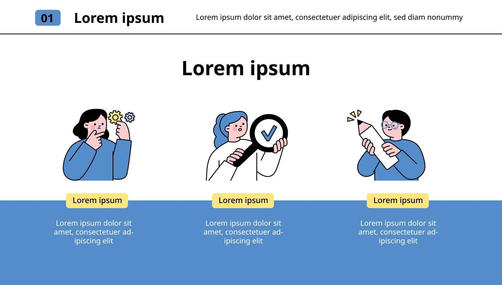 apresentação e rede página conceitos modelo. Educação aluna ilustração. vetor