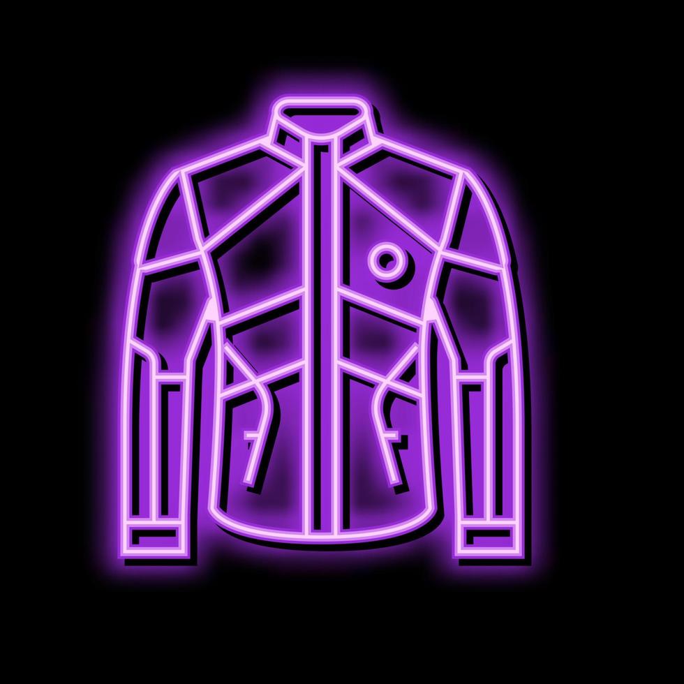 Jaqueta motocicleta néon brilho ícone ilustração vetor