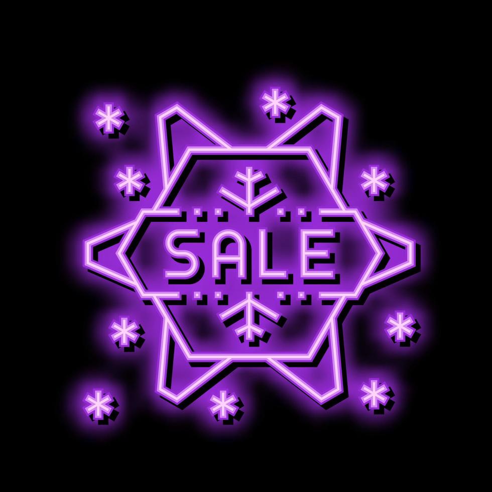 venda inverno néon brilho ícone ilustração vetor