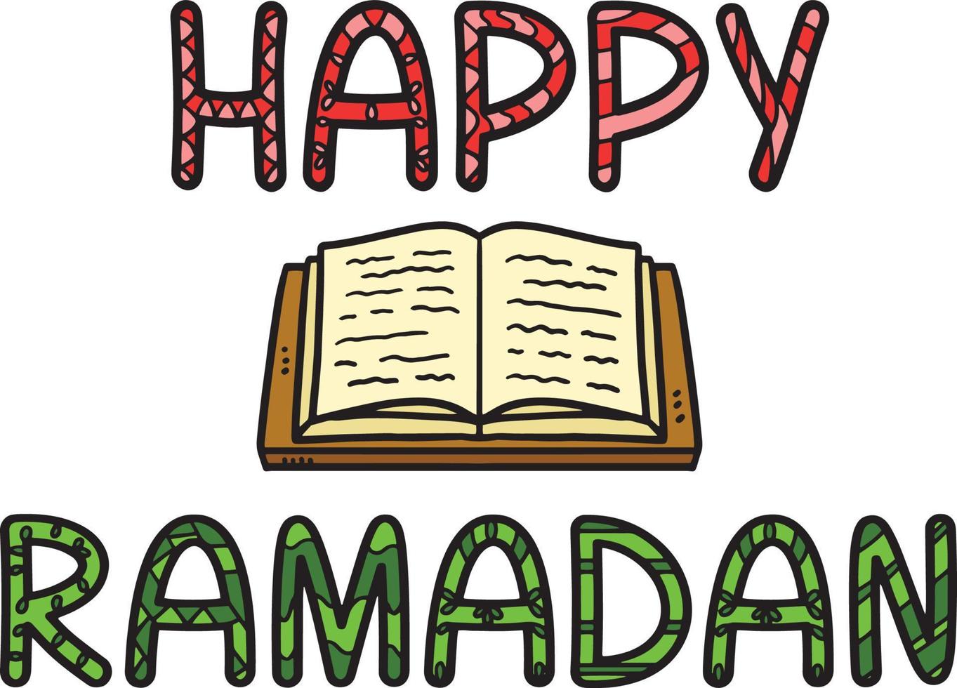 feliz Ramadã desenho animado colori clipart ilustração vetor